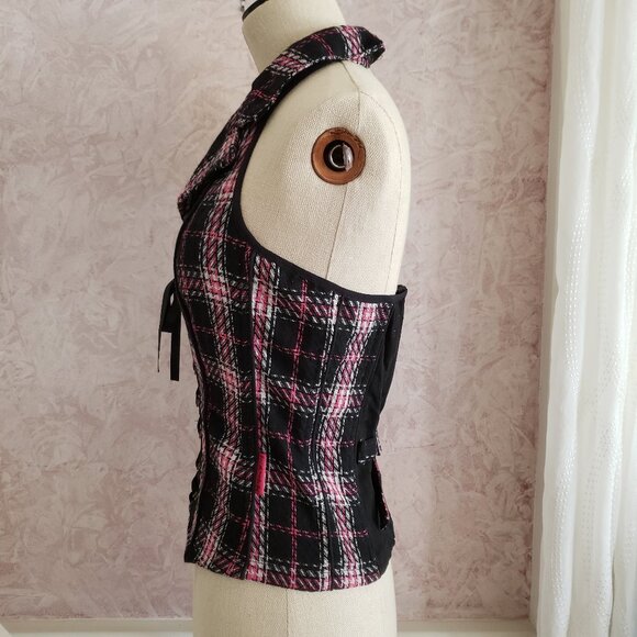 Vintage Tripp NYC Plaid Corset Vest XS - Picture 5 of 11